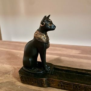 Egyptian cat incense holder